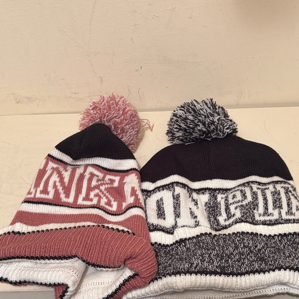 PINK Nation Pom Pom Beanie Bundle